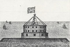 Крепость Кроншлот. Вид башни в 1720 году.