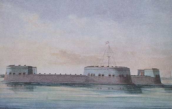 Кронштадт. Форт «Пётр I» в 1854 году.